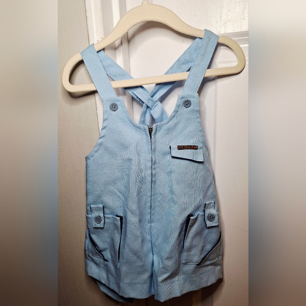 Vintage 80s 🩵Adorable Toddler Overall Shorts (9-12 mo)